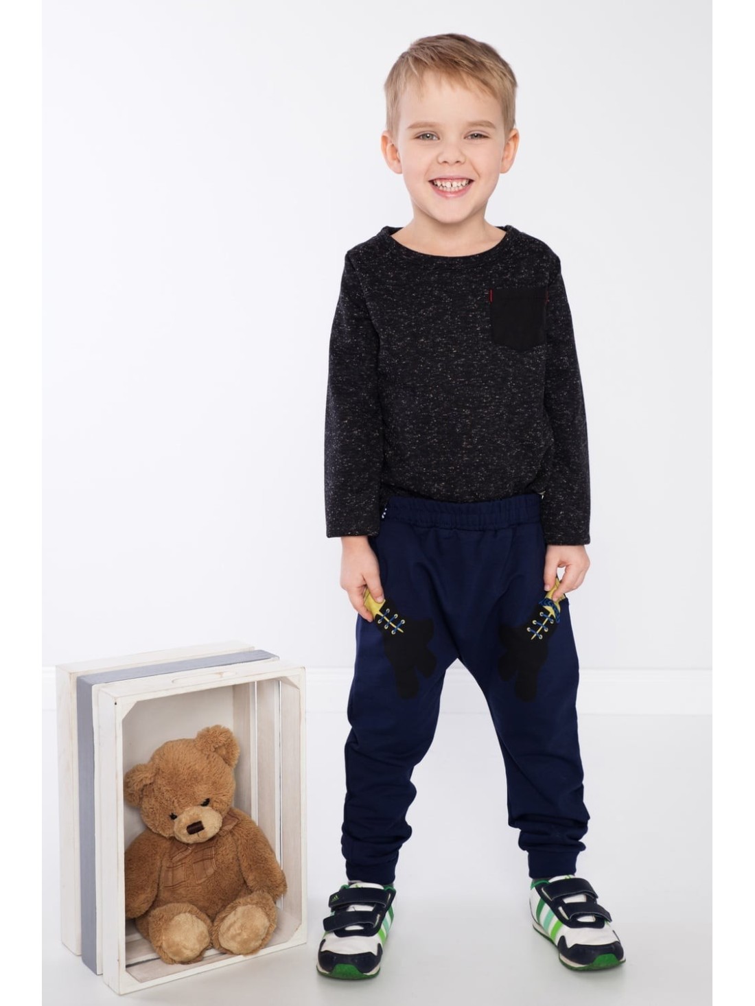 Black boys\' blouse with a pocket DZ9027 - Online store - Boutique